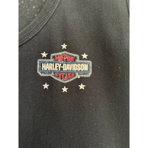 Harley Davidson short sleeve women's shirt red white blue number 1 sparkle large - Picture 2 of 5
